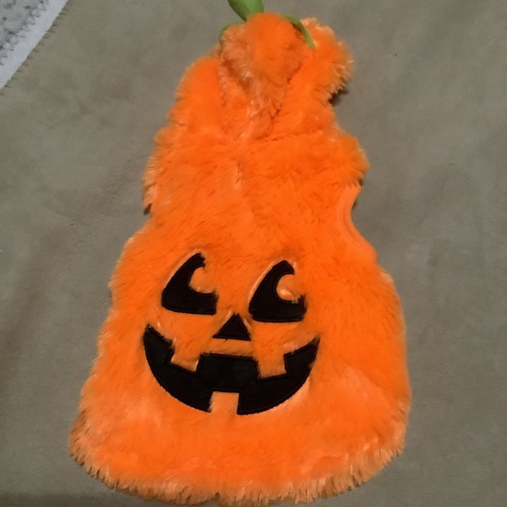 Pumpkin Halloween Costume with Hat for Small Dog Snap Closure Orange Black S